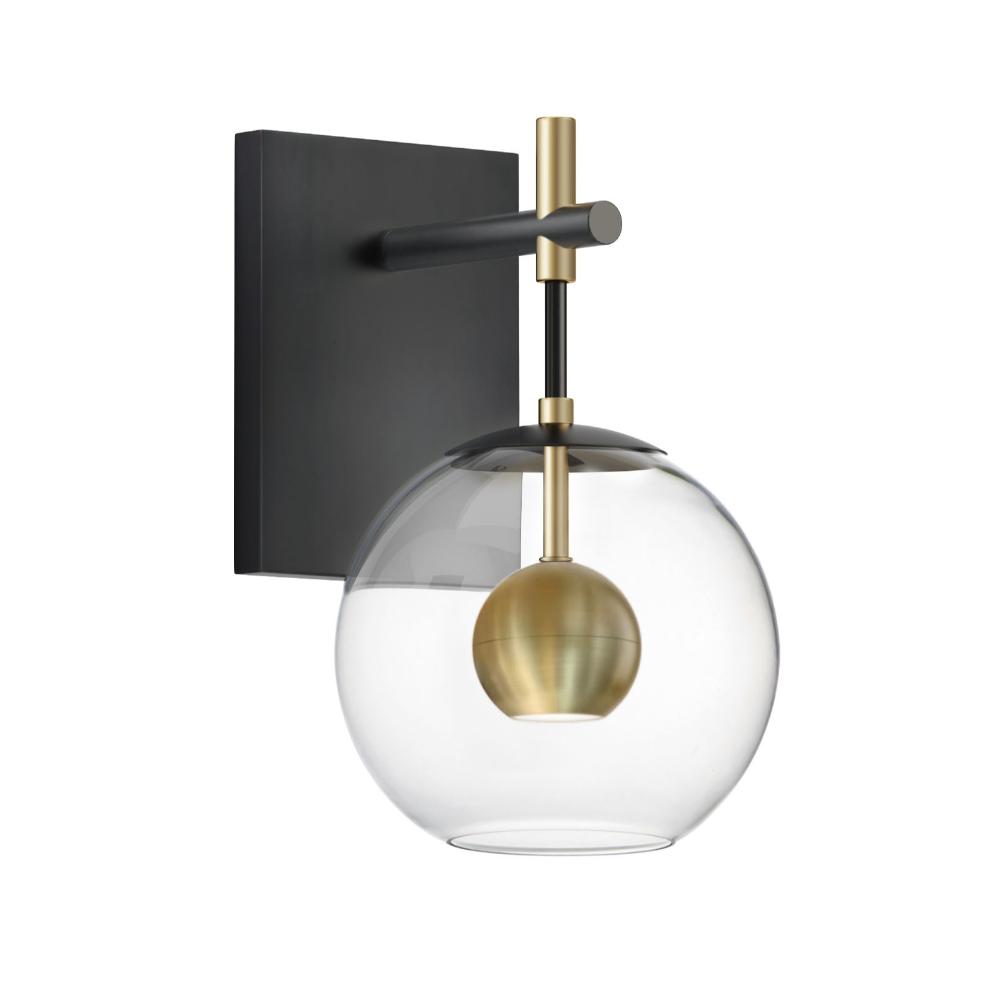 ET2 E25151-BKNAB Nucleus Wall Sconce in Black / Natural Aged Brass