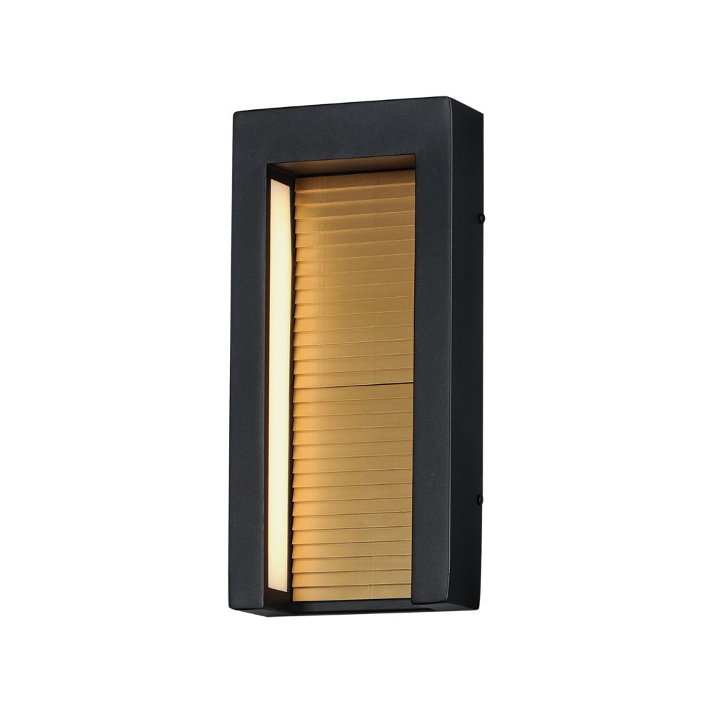 ET2 Lighting E30104-BKGLD Alcove Medium LED Outdoor Wall Sconce in Black / Gold