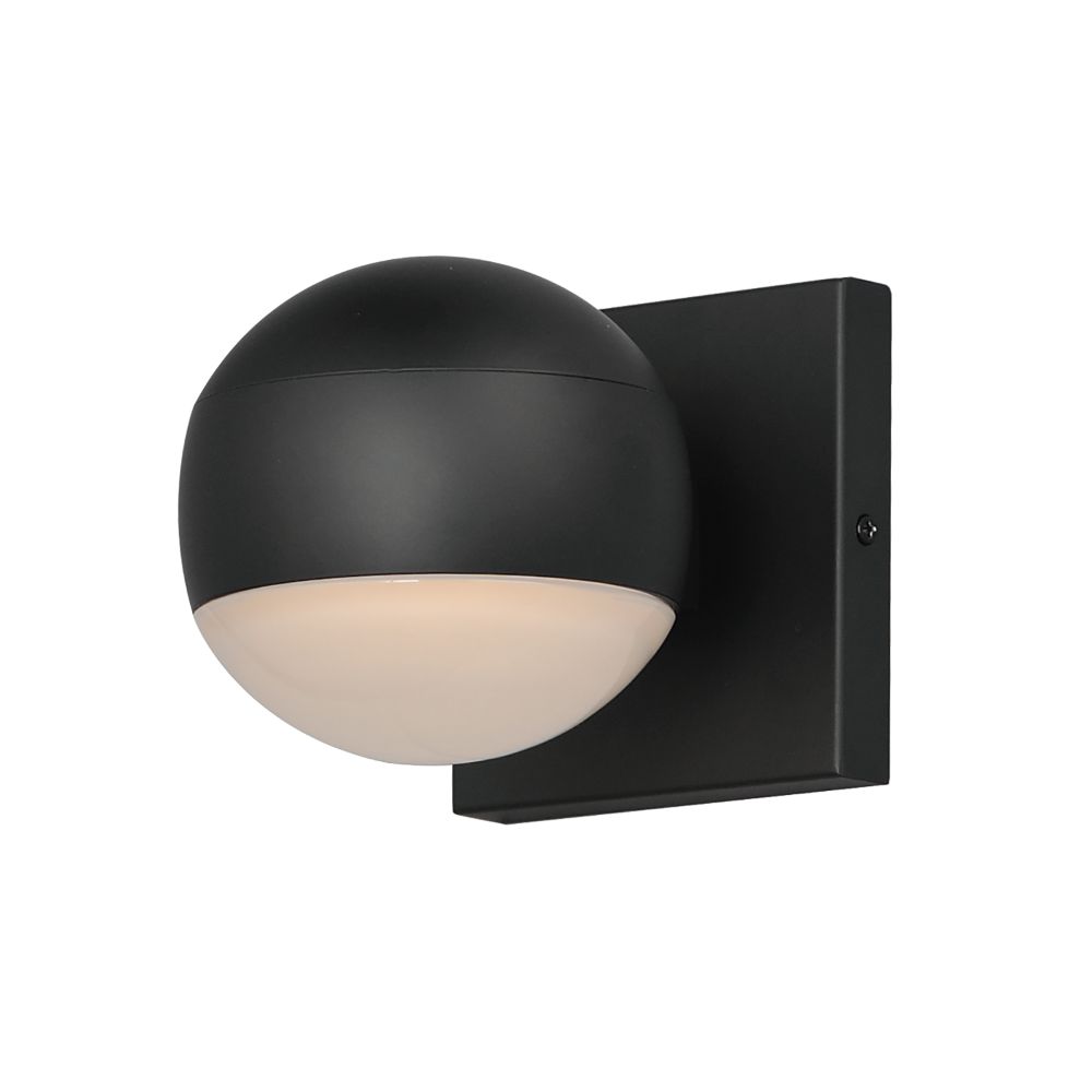 ET2 Lighting E30165-10BK Modular Globe 1-Light LED Sconce in Black