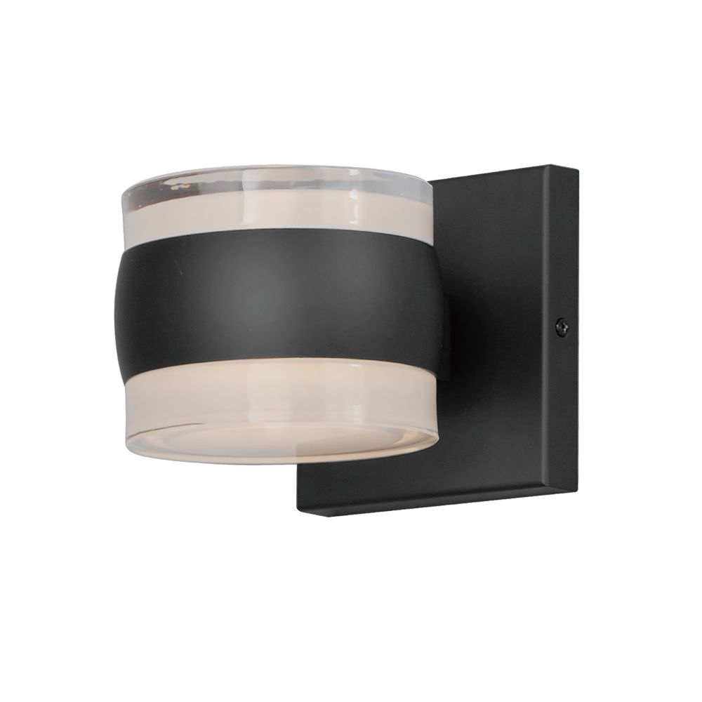 ET2 Lighting E30171-10BK Modular Can 2-Light LED Sconce in Black