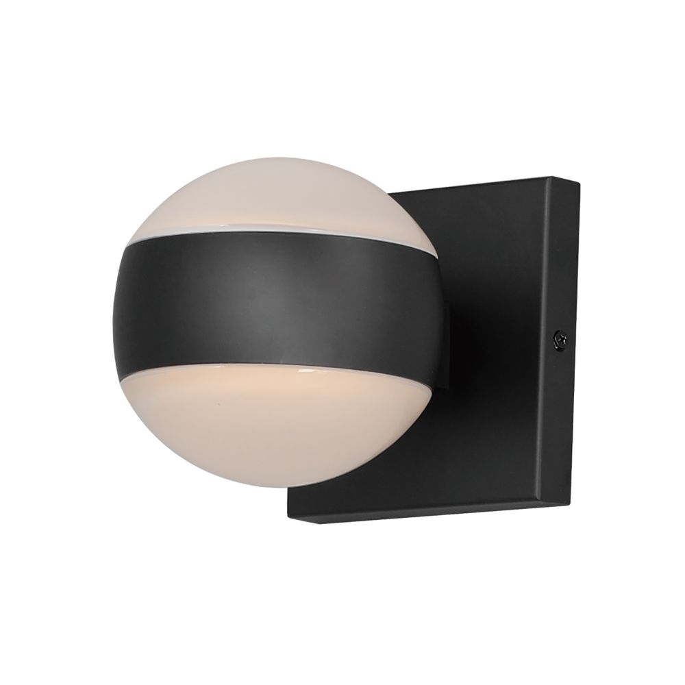 ET2 Lighting E30175-10BK Modular Globe 2-Light LED Sconce in Black