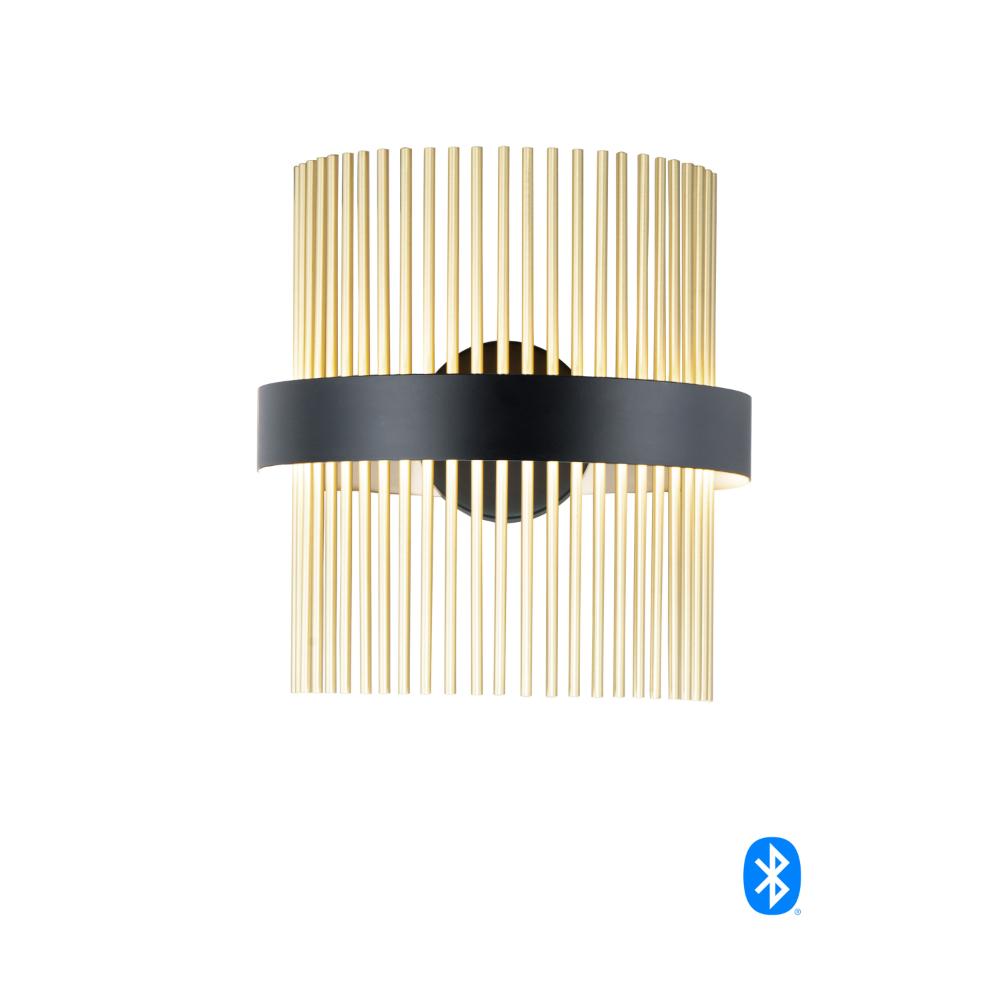 ET2 E34201-BKSBR Chimes LED Wall Sconce in Black / Satin Brass
