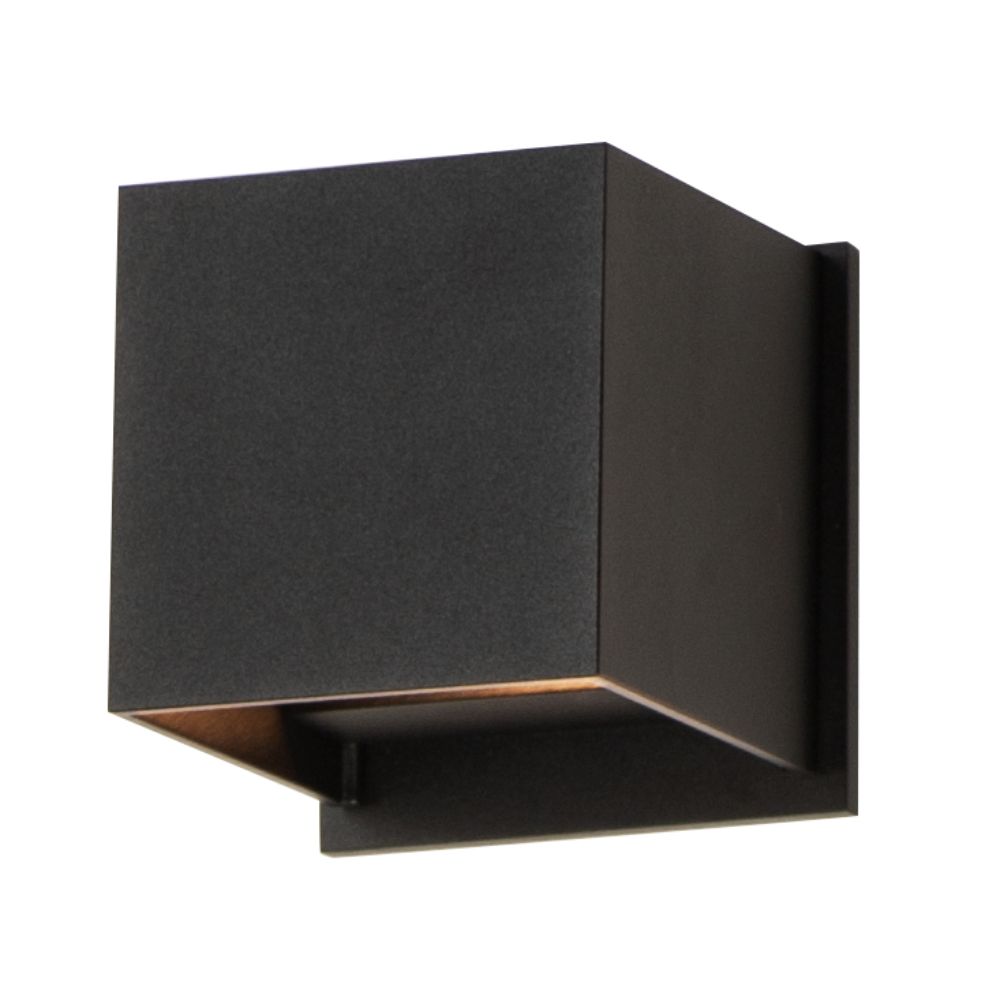 ET2 Lighting E41308-BK Alumilux: Cube LED Outdoor Wall Sconce in Black