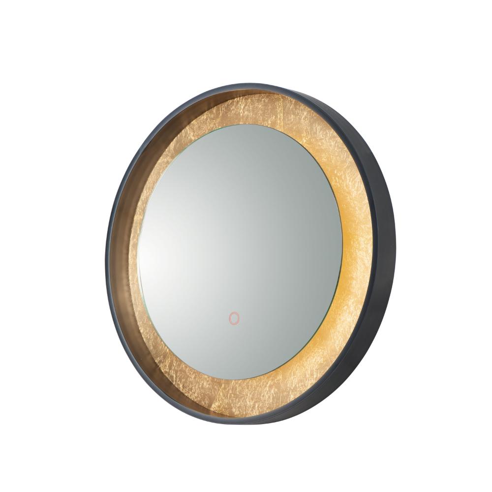 ET2 E42036-GLBK Floating LED Mirror Round 23.5" in Gold Leaf / Black