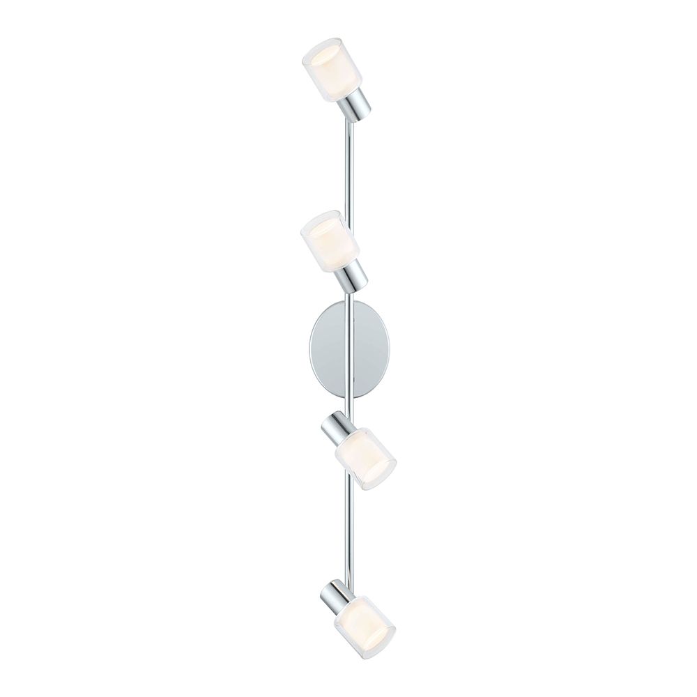 Eglo 200368A Salti Led Four Light Track Light Chrome Finish With Frosted And Clear Glass Shades
