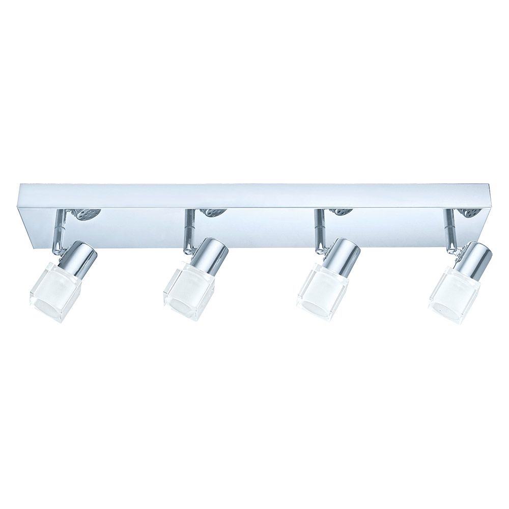 Eglo 200906A Nocera 4 Light LED Track Lighting in Chrome with Clear Glass Shade