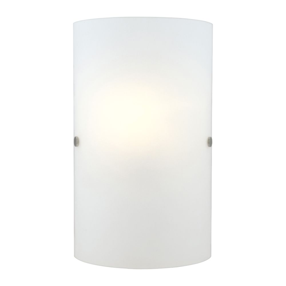 Eglo 20131A Troy 3 Collection 7.1 In. W X 11.8 In. H 1-light Matte Nickel Wall Sconce With Frosted Glass