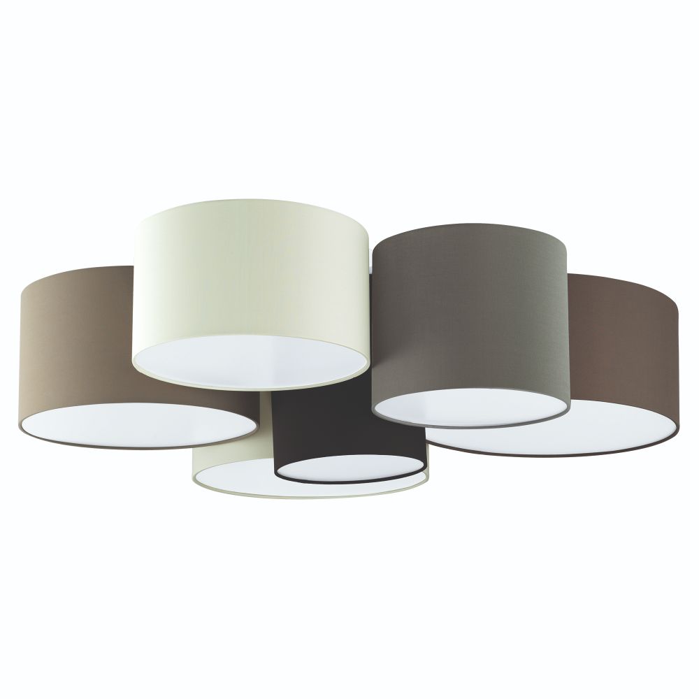 Eglo 203559A Pastore    6x60W Ceiling Light w/ White/Black/Taupe/Grey and Cappuchino Shades