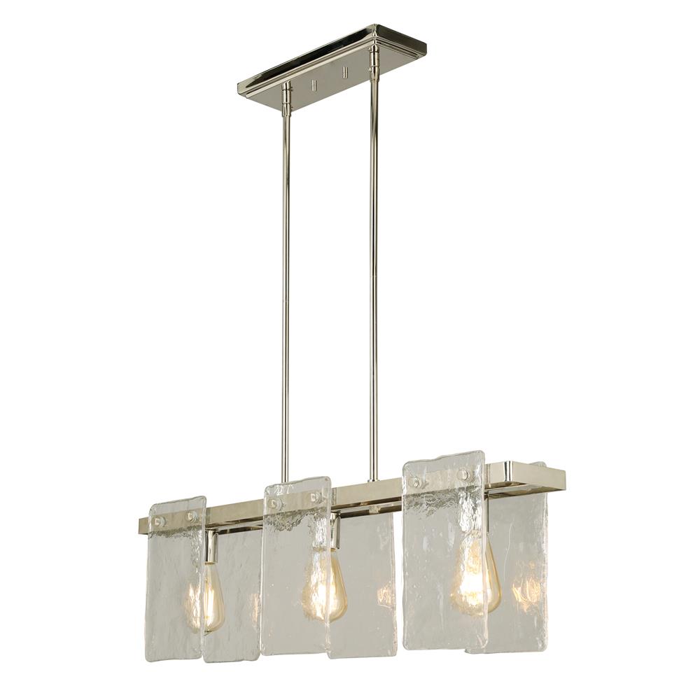 Eglo 203996A Wolter 3 Light Pendant in Polished Nickel