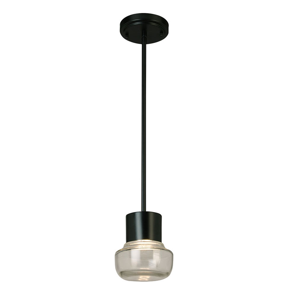 Eglo 204448A Belby 1x10W LED indoor/outdoor Mini Pendant w/ Black finish and clear glass