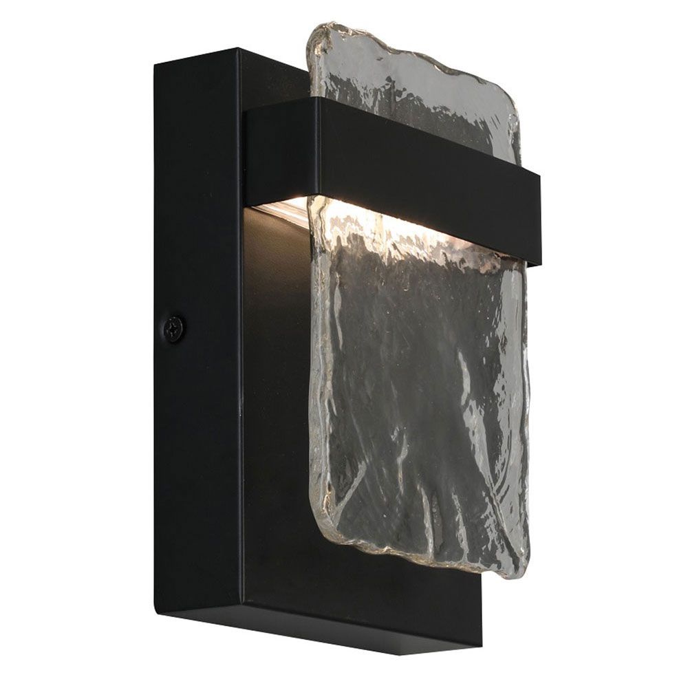 Eglo 204482A Madrona 1x10W LED Indoor or Outdoor Wall Light with a black finish and clear water glass