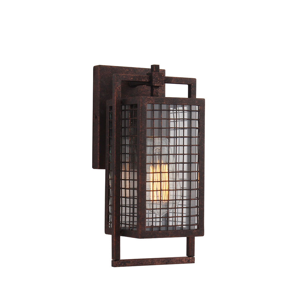 Eglo 204546A Garraux 1x60W outdoor wall light with a rust color finish and clear glass