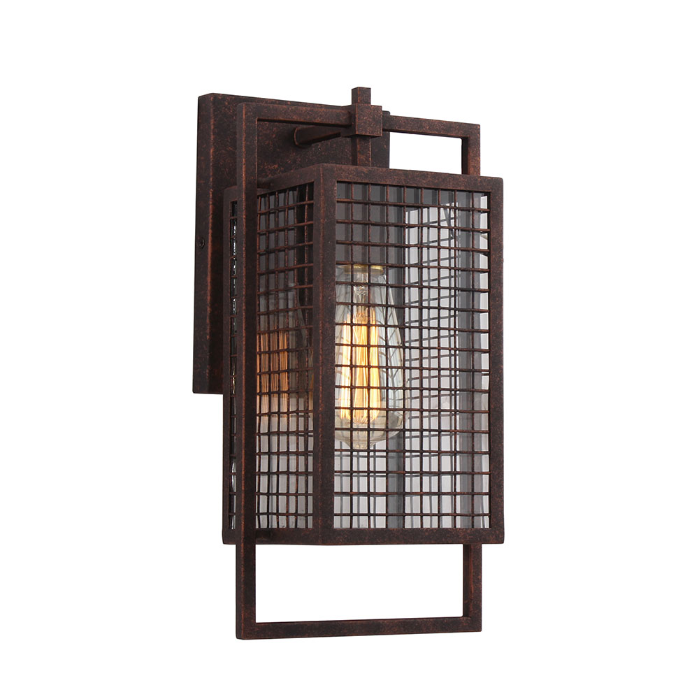 Eglo 204547A Garraux 1x60W outdoor wall light with a rust color finish and clear glass