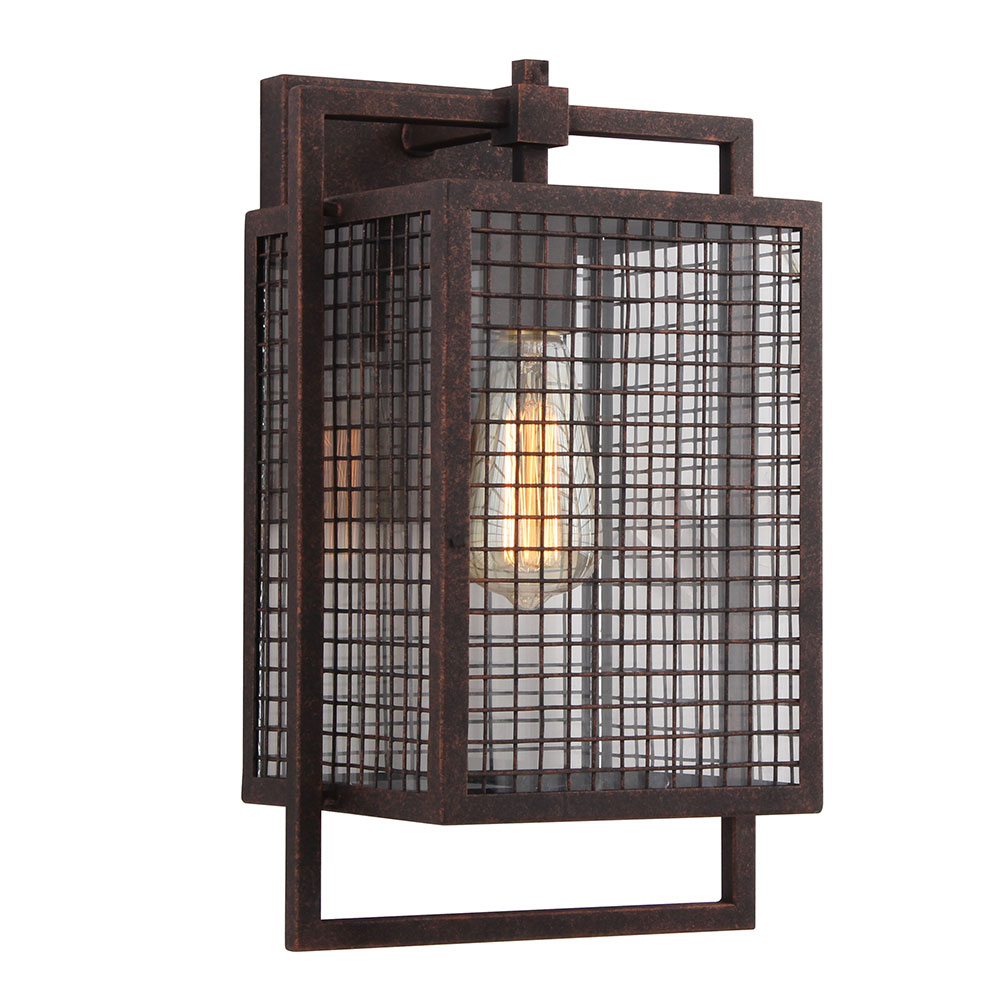 Eglo 204548A Garraux 1x60W outdoor wall light with a rust color finish and clear glass