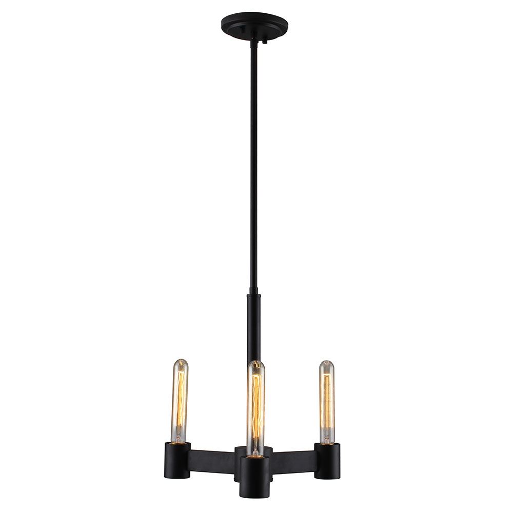 Eglo 204551A Broyles 3x60W ceiling light with matte black finish and open bulbs