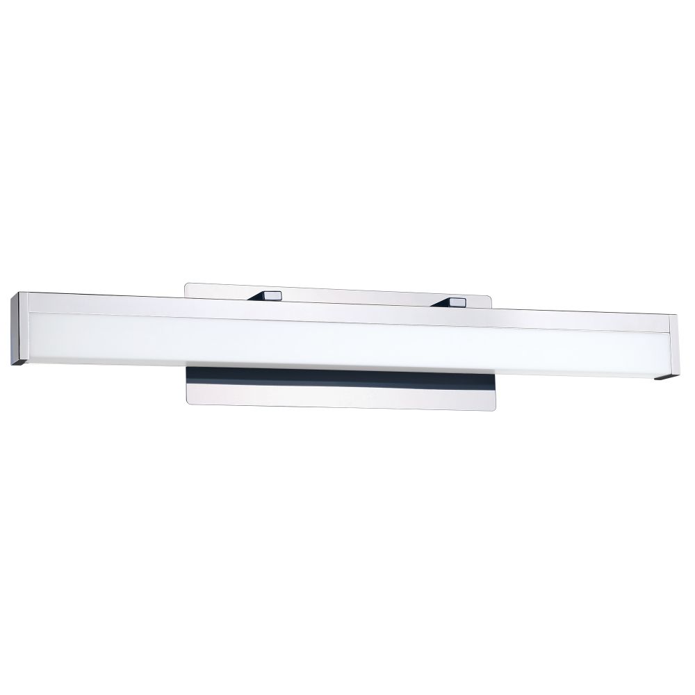 Eglo 205128A Integrated LED Bath/Vanity Light with a Chrome Finish and White Acrylic Shade,  24.5W