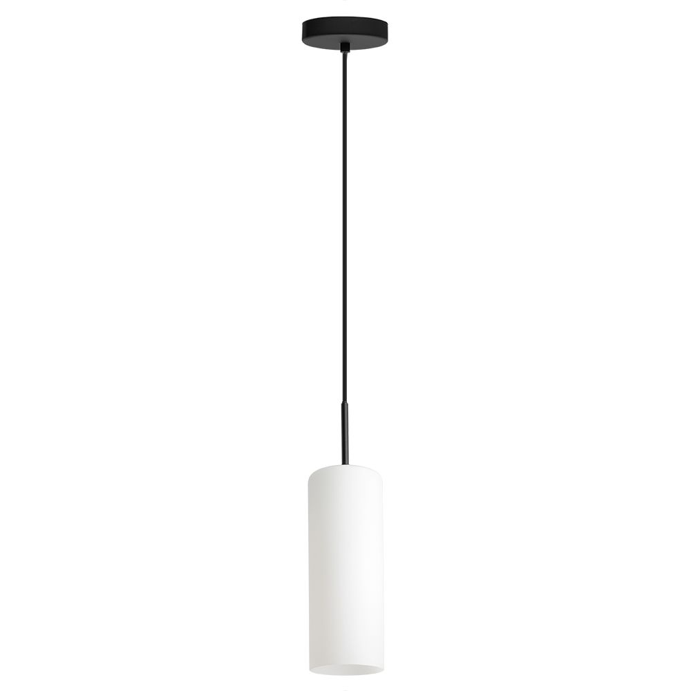 Eglo 205131A Troy 3 - 1 Light Pendant, Structured Black Finish, Opal Glass Shade, 1-60w