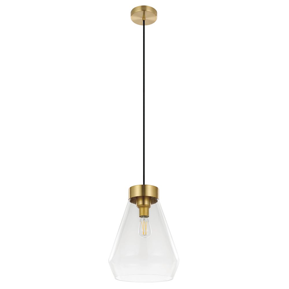 Eglo 204099A                 New 205327A Montey - Pendant Brushed Gold Clear Glass 