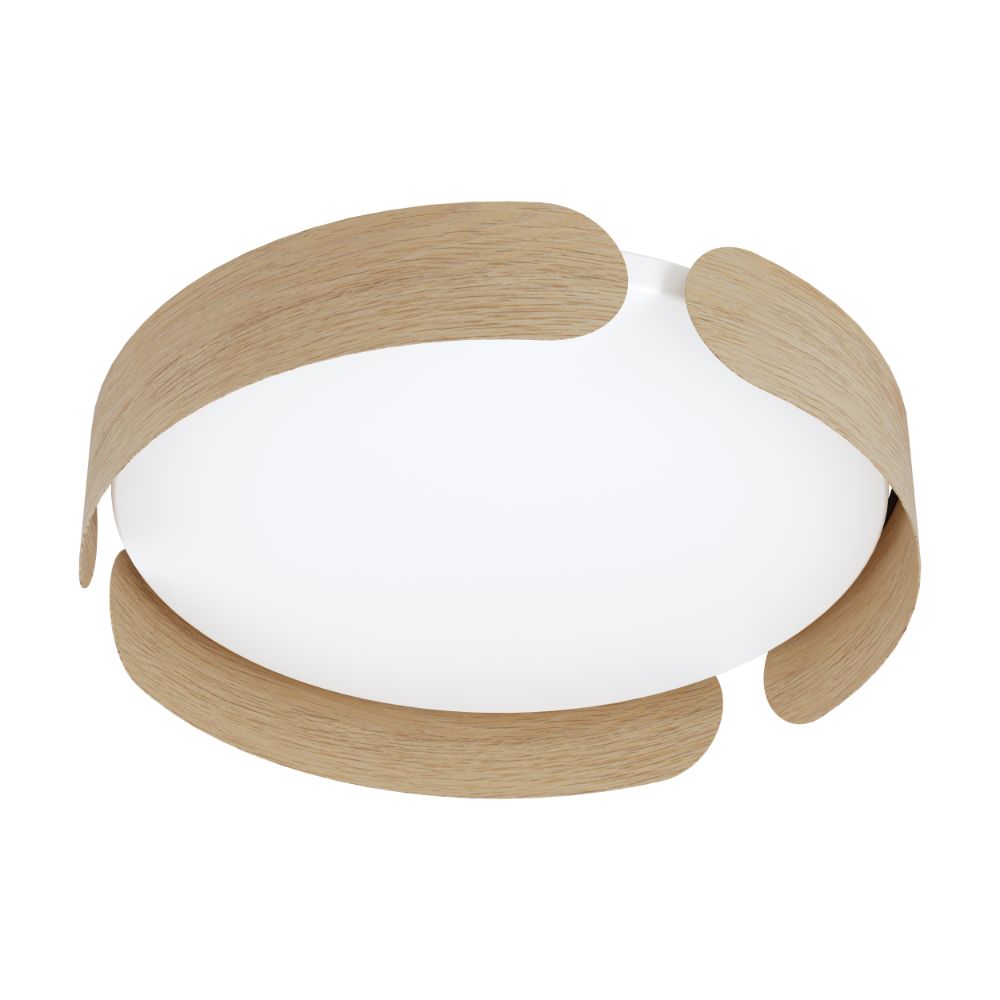 Eglo 205421A Valcasotto - 1 Light Integrated LED Celing Light w/ Wood Finish and White Acrylic Shade, 24W