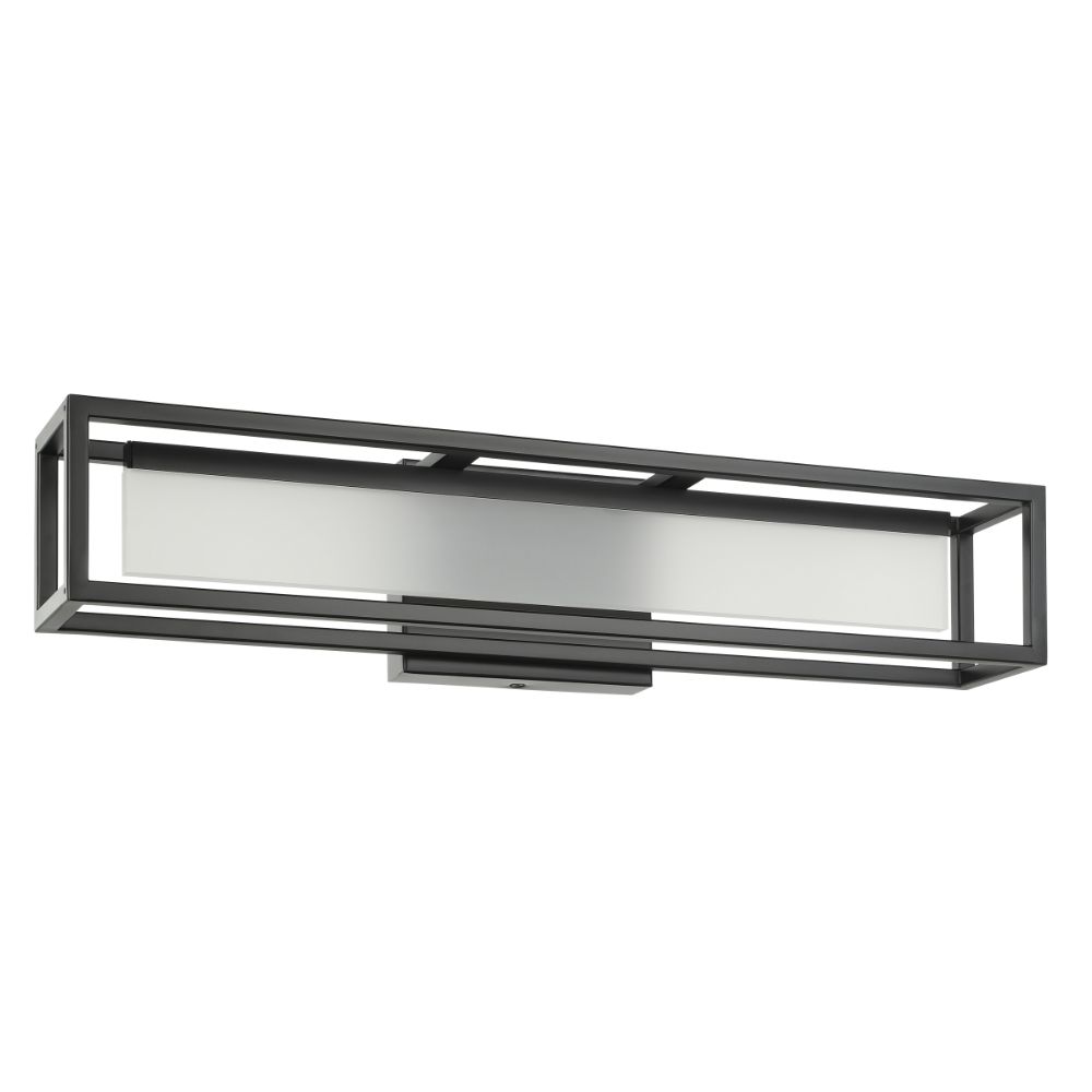 Eglo 205622A Bath/Vanity Light w/ Matte Black Finish and White Acrylic Shade, 19W Integrated LED 