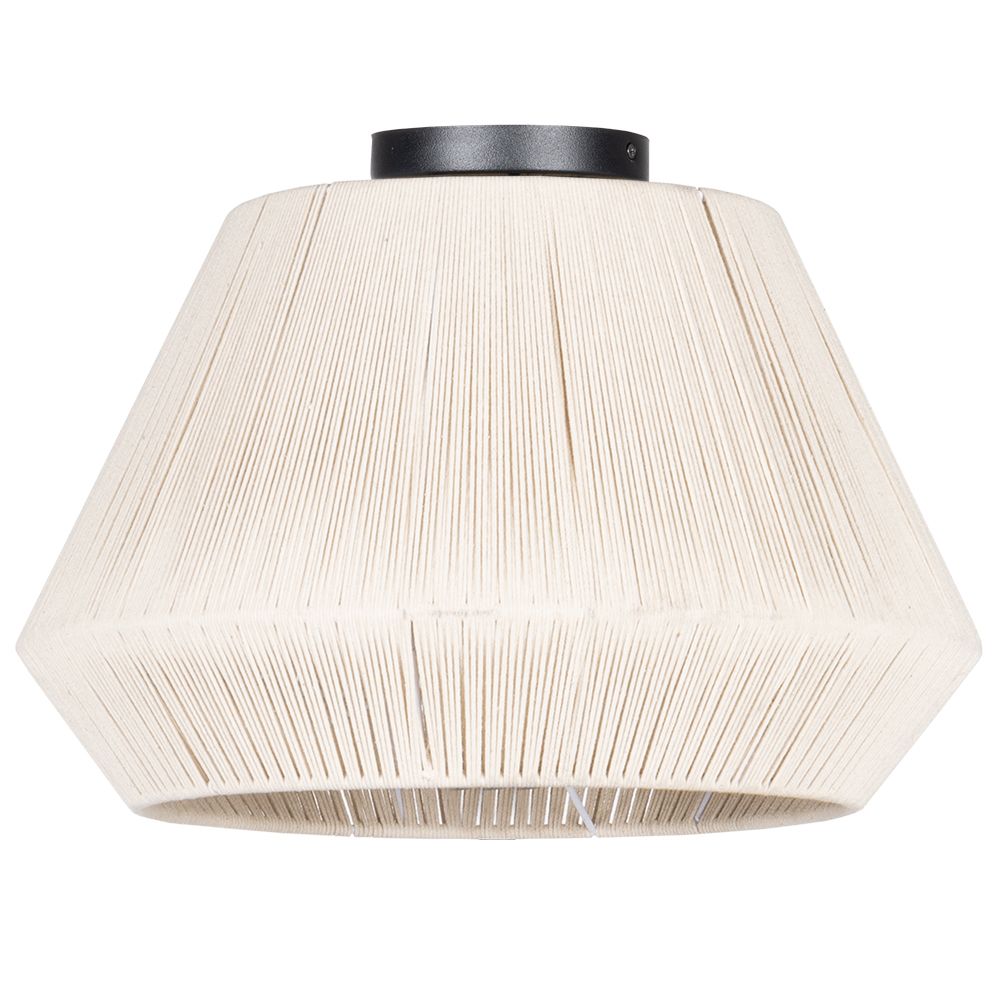 Eglo 205757A 1 LT Ceiling Light w/ Cream Shade & Wood Canopy