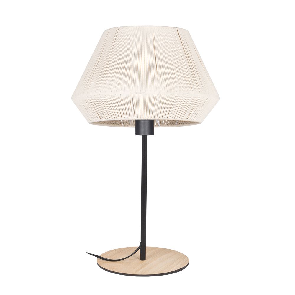 Eglo 205758A 1 LT Table Lamp w/ Black Finish & Cream Shade