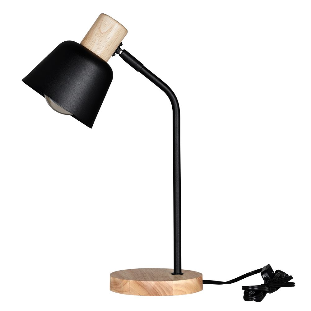 Eglo 205887A 1 LT Table Lamp w/ Black Finish & Wood Accents