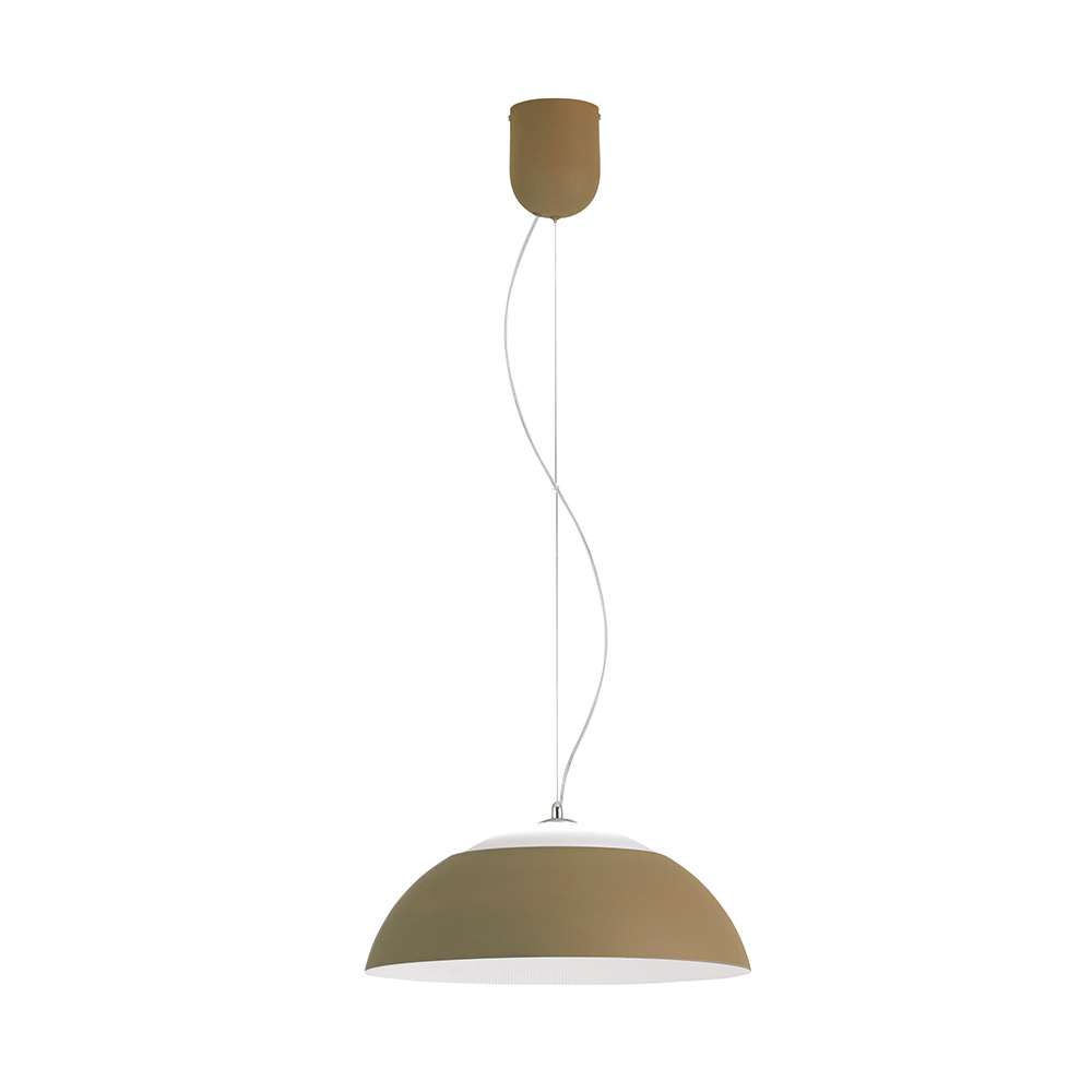 Eglo 39293A Marghera 1 Light LED Pendant in Taupe with Taupe Exterior and White Interior Shade