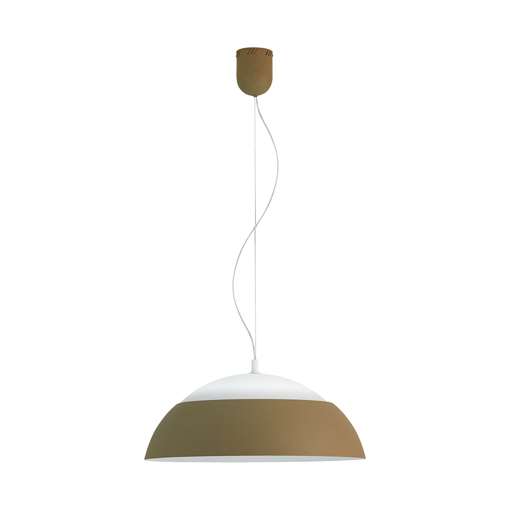 Eglo 39294A Marghera 1 Light LED Pendant in Taupe with Taupe Exterior and White Interior Shade