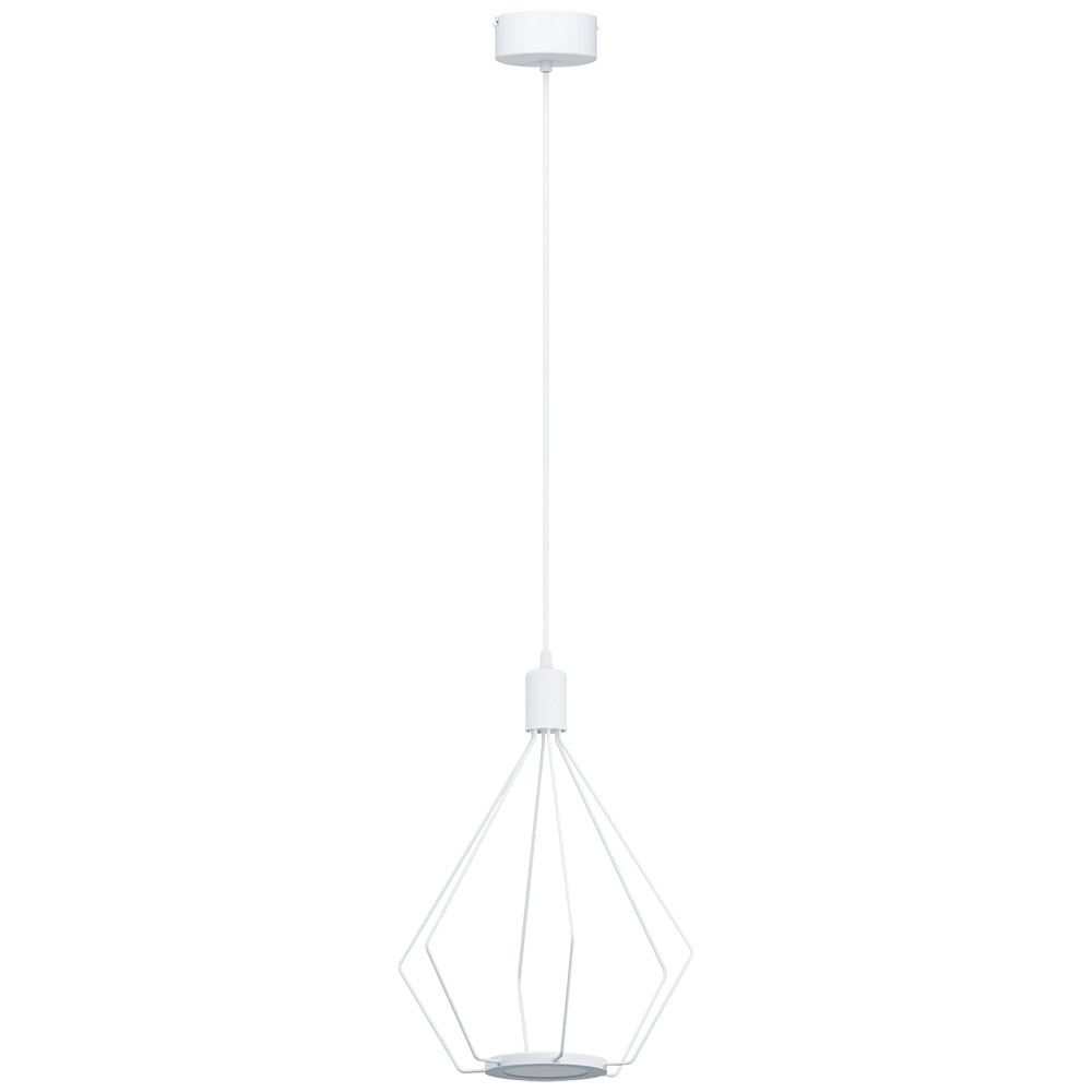 Eglo 39319A Cados LED Pendant in White with White Metal Shade