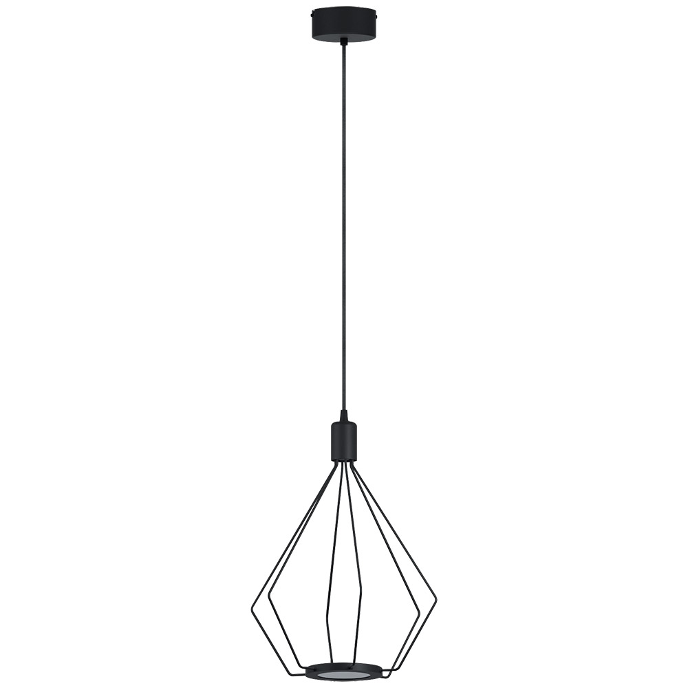Eglo 39321A Cados LED Pendant in Black with Black Metal Shade