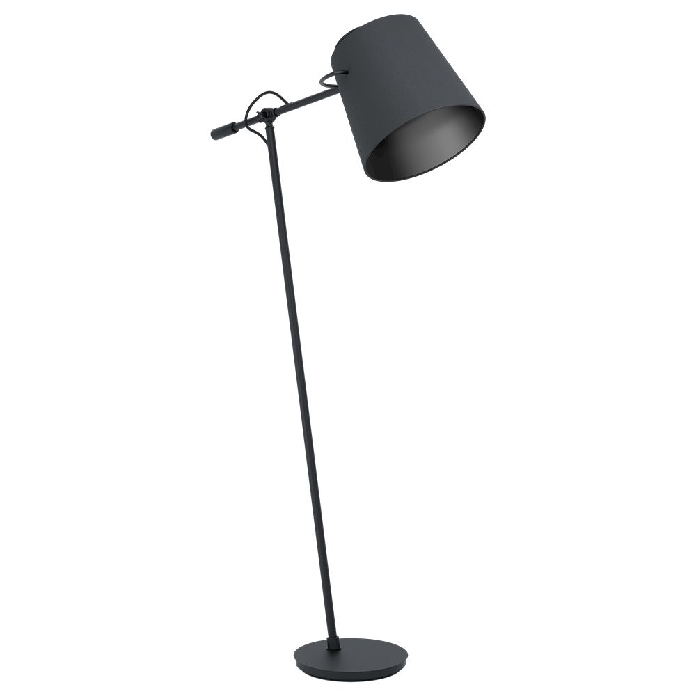 Eglo 39867A Granadillos - Floor Lamp, Black Finish, Black Fabric Shade, 1-40w