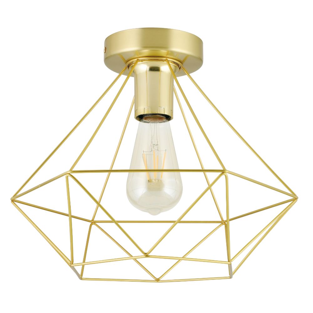 Eglo 43678A Tarbes - Geometic Ceiling Light with a Brushed Brass Finish, 1-15W E26 LED