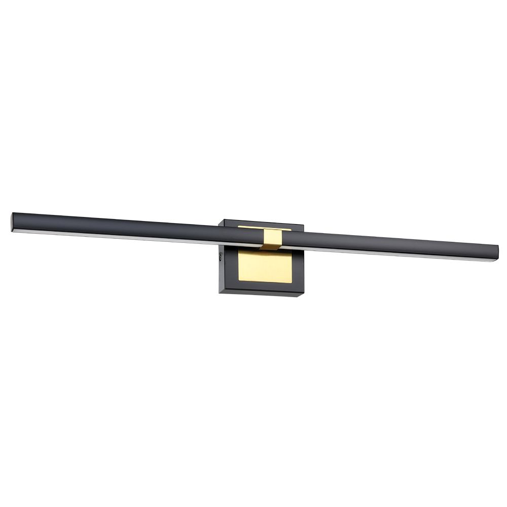 Eglo 900929A 31 1/2" Integrated LED Bath/Vanity Light with a Matte Black and Brushed Brass Finish, Plastic White Diffuser, 1165 Lumens, 3000K, CRI 90