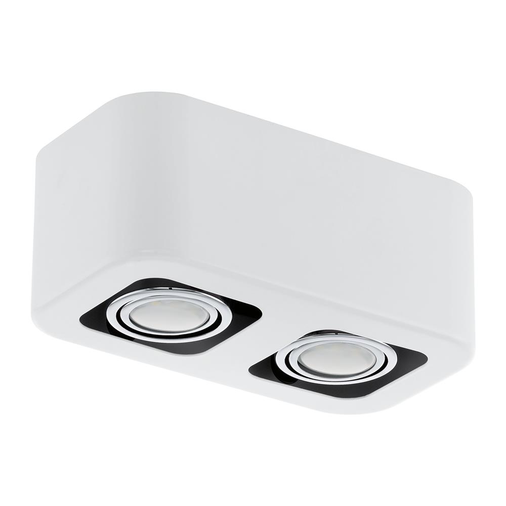 Eglo 93012A  Ceiling Light in Glossy White & Chrome