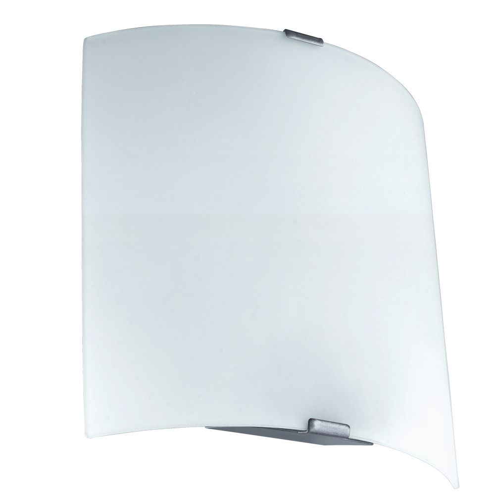 Eglo 94599A Grafik 1 Light LED Wall Light in Silver with White Glass Shade