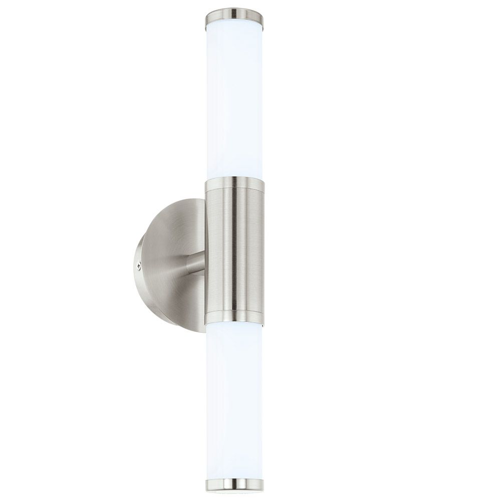 Eglo 95144A Palmera 1 1 Light LED Vanity Light in Satin Nickel with Opal Glass Shade