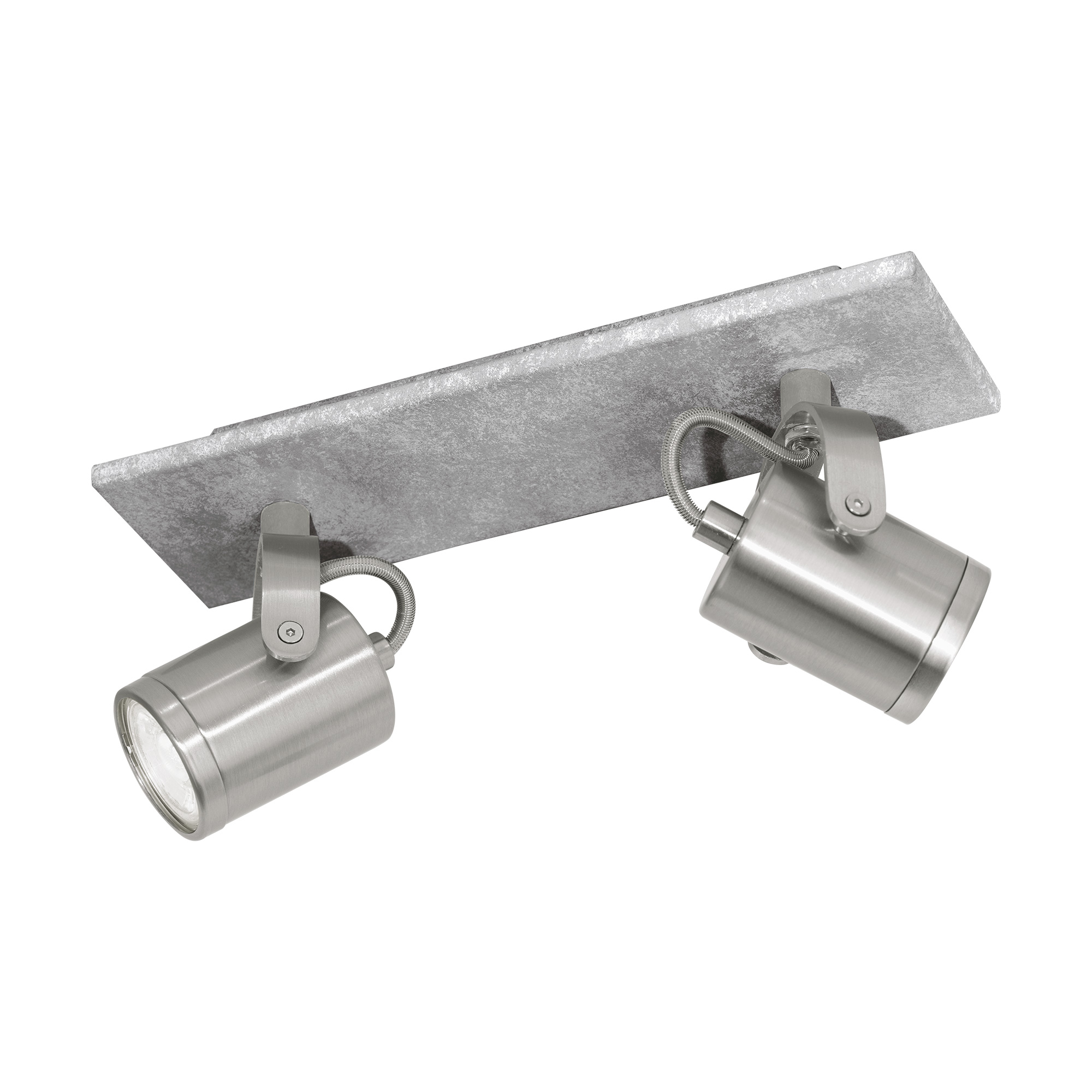 Eglo 95742A 2x5W Track Light w/ Concrete Grey Look Finish w/ Brushed Nickel & Chrome Lamp Heads