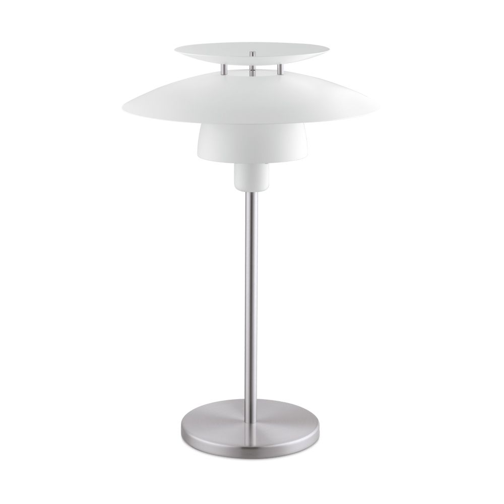 Eglo 98109A Brenda - Table Lamp, Satin Nickel, White Shade, 60w