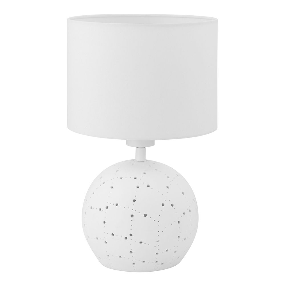 Eglo 98381A Montalbano - Table Lamp White, White Fabric Shade