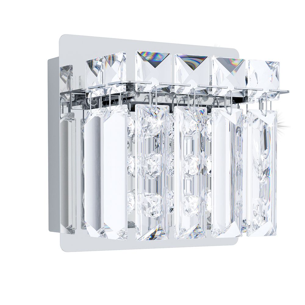 Eglo 98597A 1 LT Wall Light w/ Chrome Finish & Clear Crystals