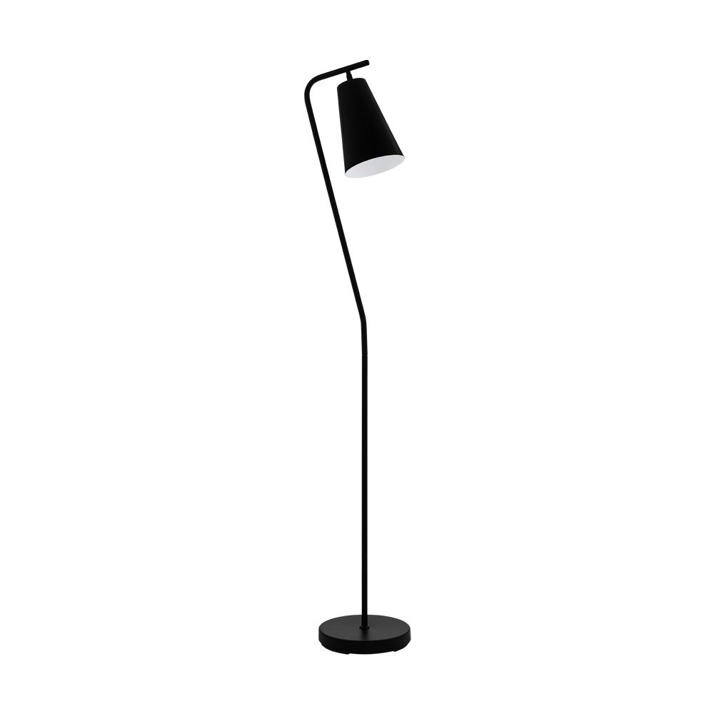 Eglo 98674A Rekalde - Floor Lamp Black Finish W/ Black Exterior And White Interior Metal Shade
