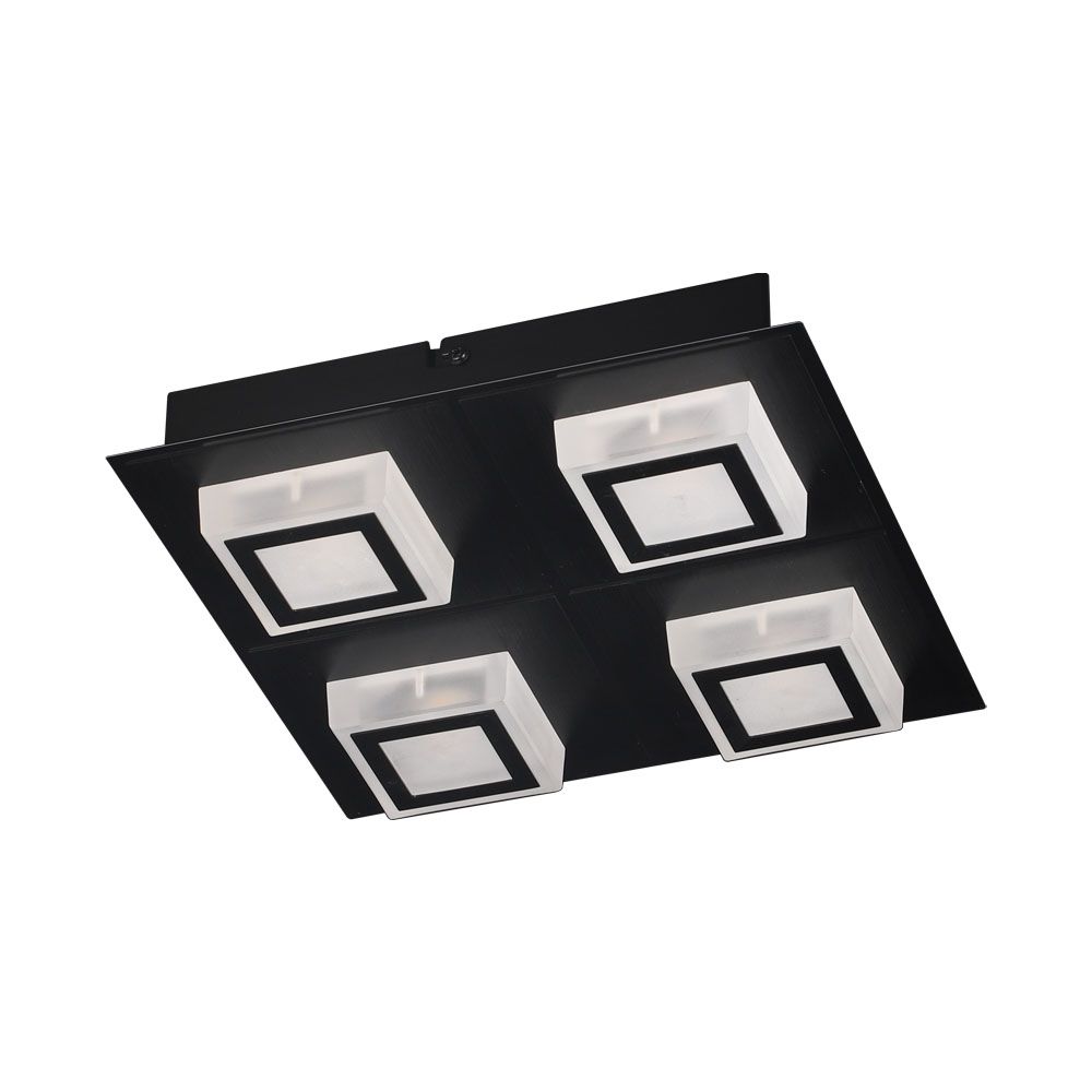 Eglo 99364A Masiano -  4-light Black Integrated Led Ceiling/wall Light With White Shades