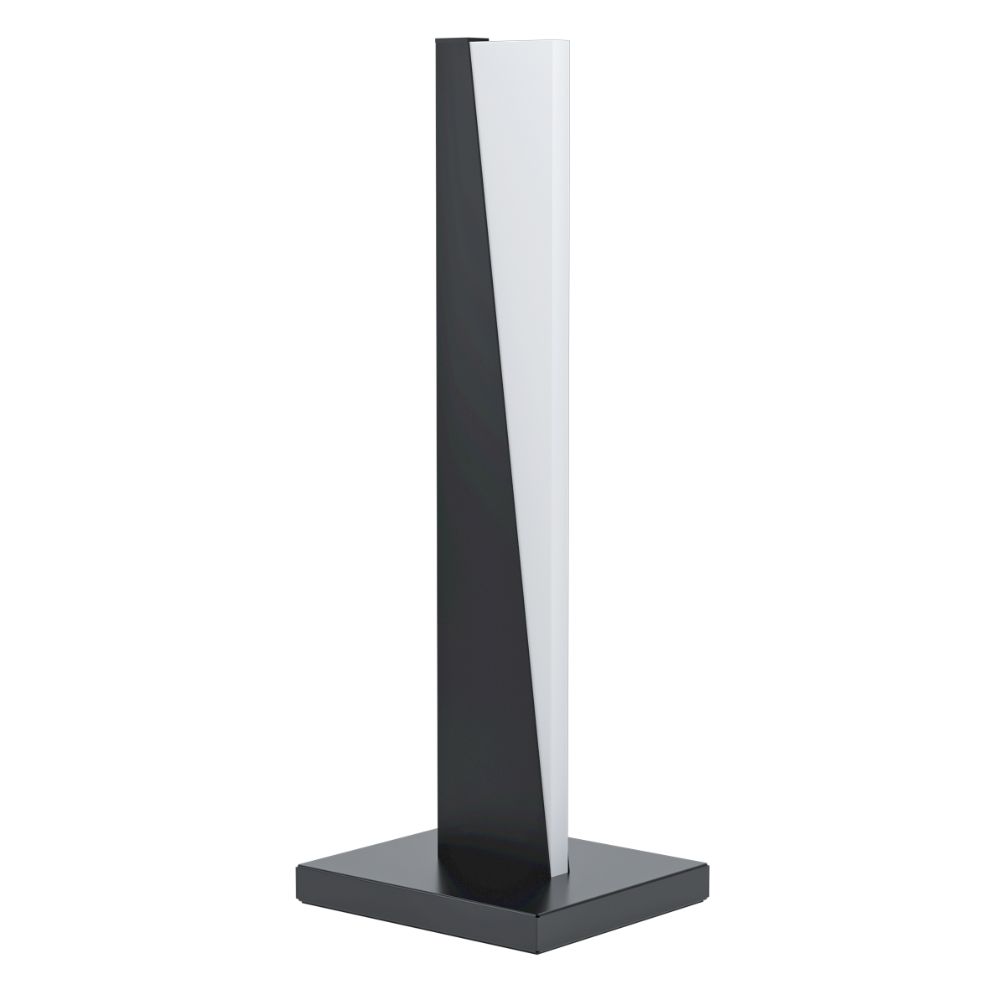 Eglo 99564A Integrated LED Table Lamp w/ Structured Black Finish and White Acrylic Shade, 9W Integrated LED