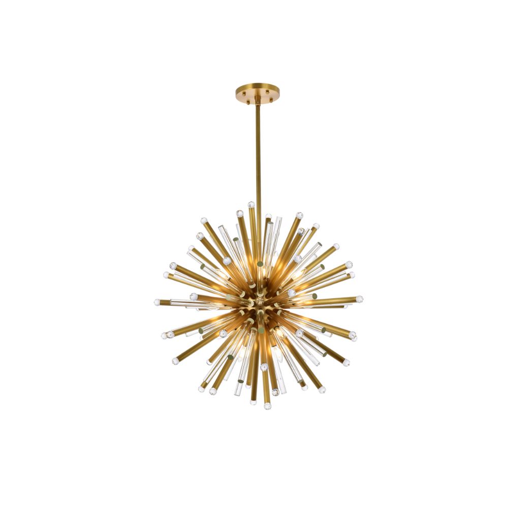 Urban Classic by Elegant Lighting 1141G36BB 1141 Maxwell Collection Chandelier D:36in H:36in Lt:21 Burnished Brass Finish