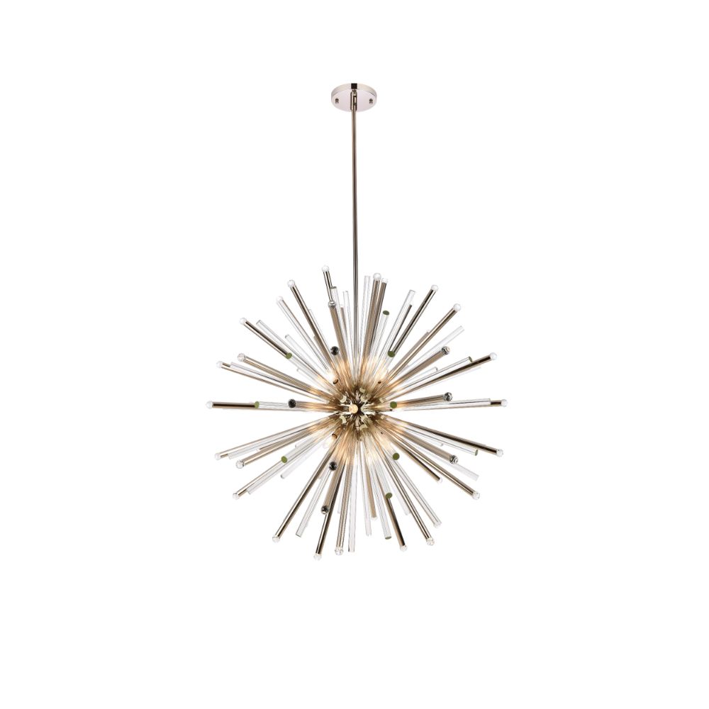 Urban Classic by Elegant Lighting 1141G48PN 1141 Maxwell Collection Chandelier D:48in H:48in Lt:21 Polished Nickel Finish