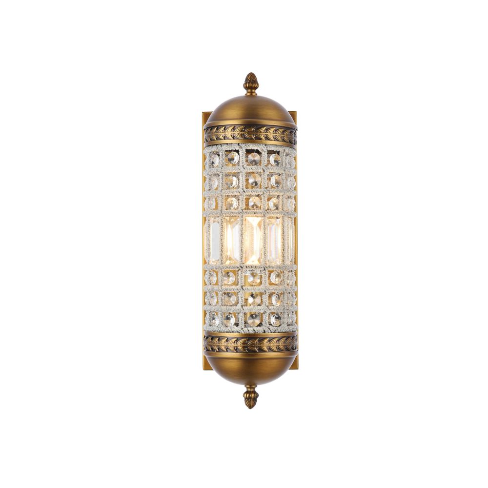 Elegant Lighting 1205W5FG/RC Olivia Wall Sconce W:5in H:15in Ext: 7in Lt:1 French Gold Finish Royal Cut Crystal (Clear)