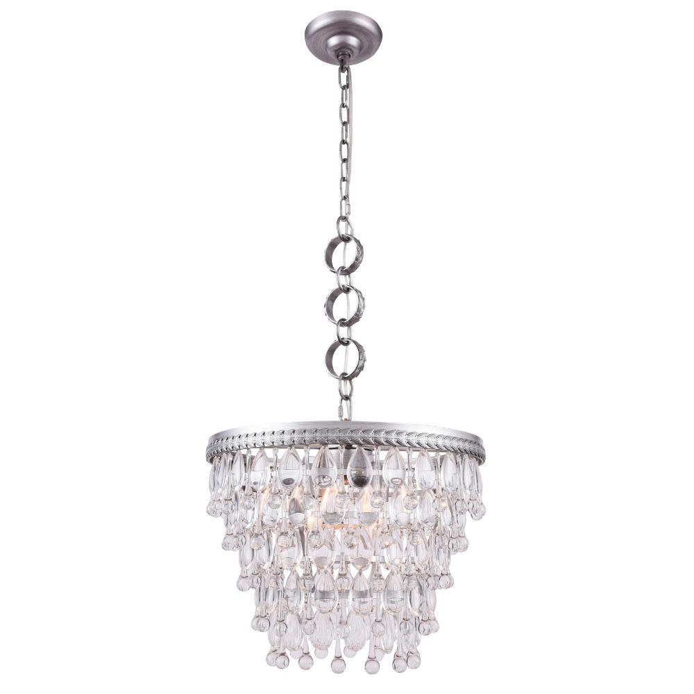 Elegant Lighting 1219D16AS/RC Nordic Collection Pendant Lamp in Antique Silver Royal Cut Clear