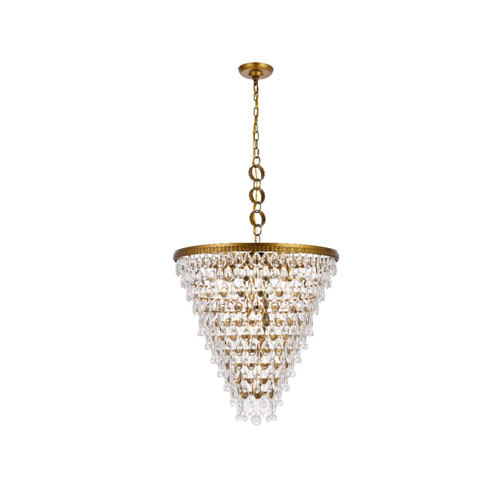 Elegant Lighting 1219D24BR/RC Nordic 7 lights brass chandelier