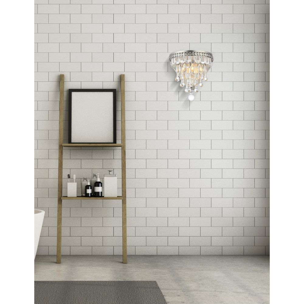 Elegant Lighting 1219W9AS/RC Nordic Collection Wall Sconce in Antique Silver Royal Cut Clear